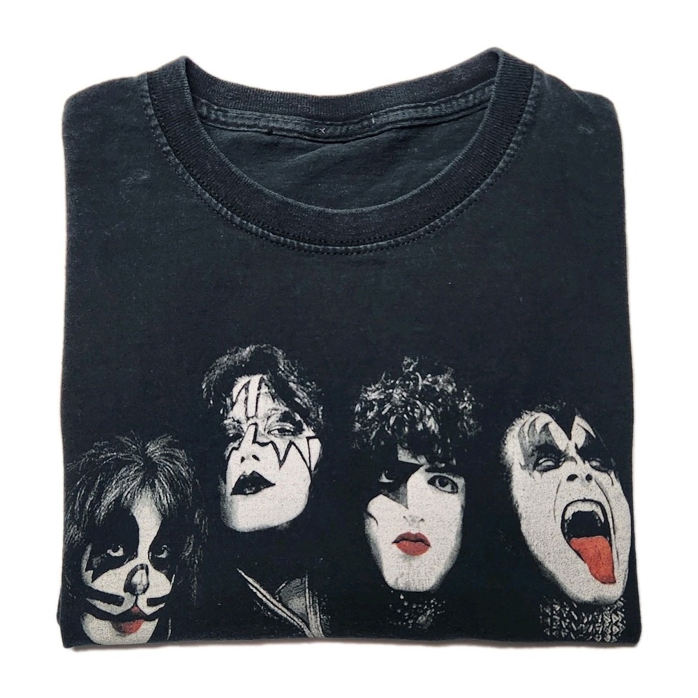 Vintage Style KISS Band T-Shirt Black Y2K Rock Tee Double Stitch Small - Picture 5 of 7